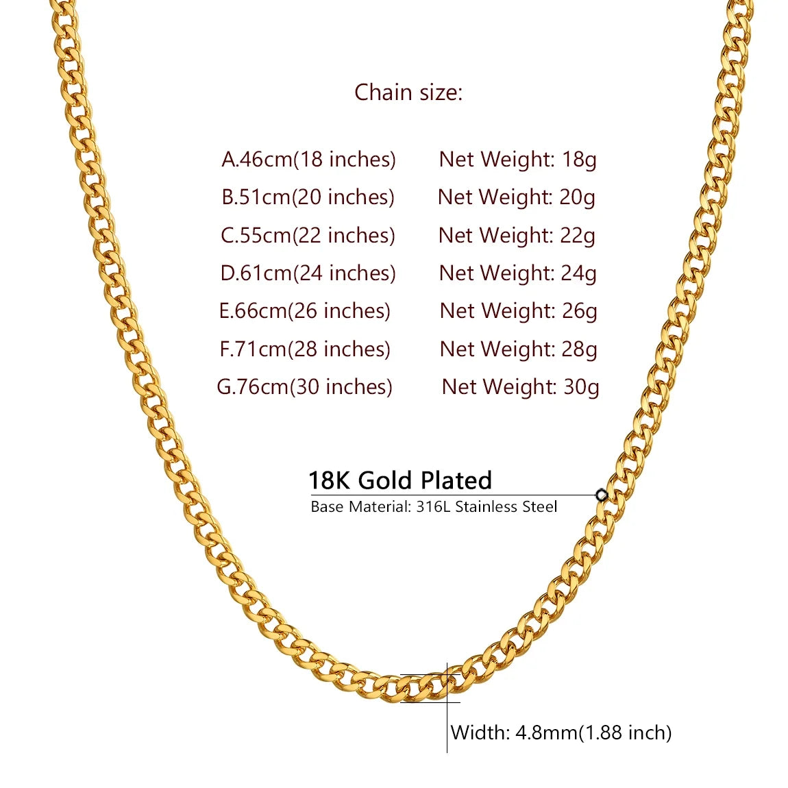 Gilded Grace™ | 4.8mm Gold Chain